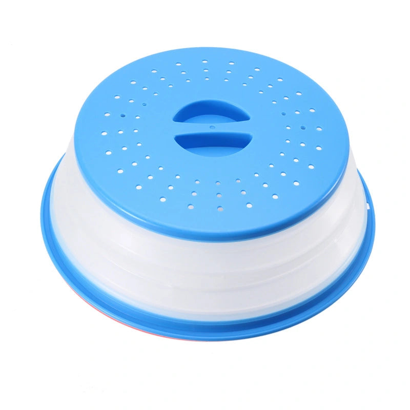 Collapsible Microwave Food Cover Blue