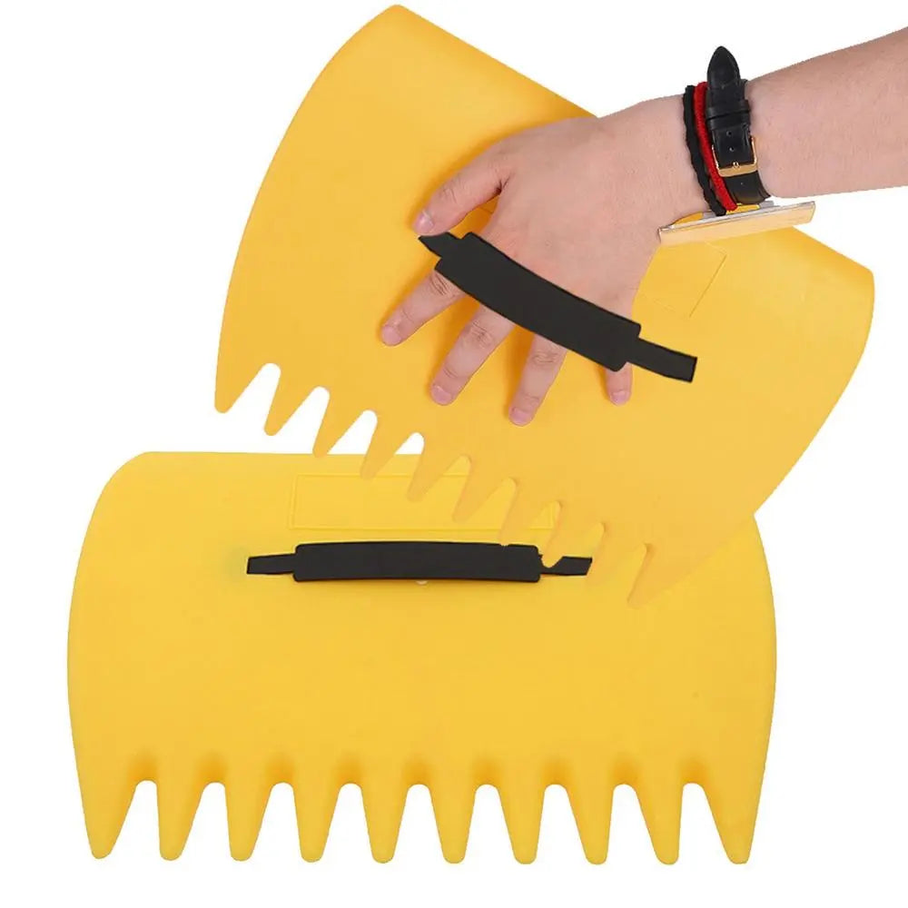 Leaf Rake Hand Scoops Yellow