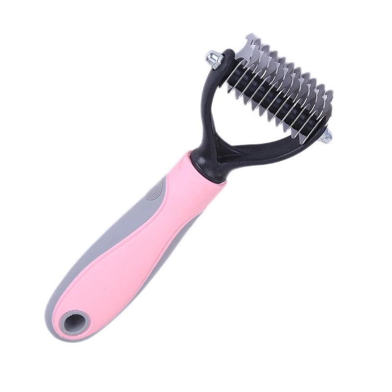 Pet Fur Knot Comb Pink Small