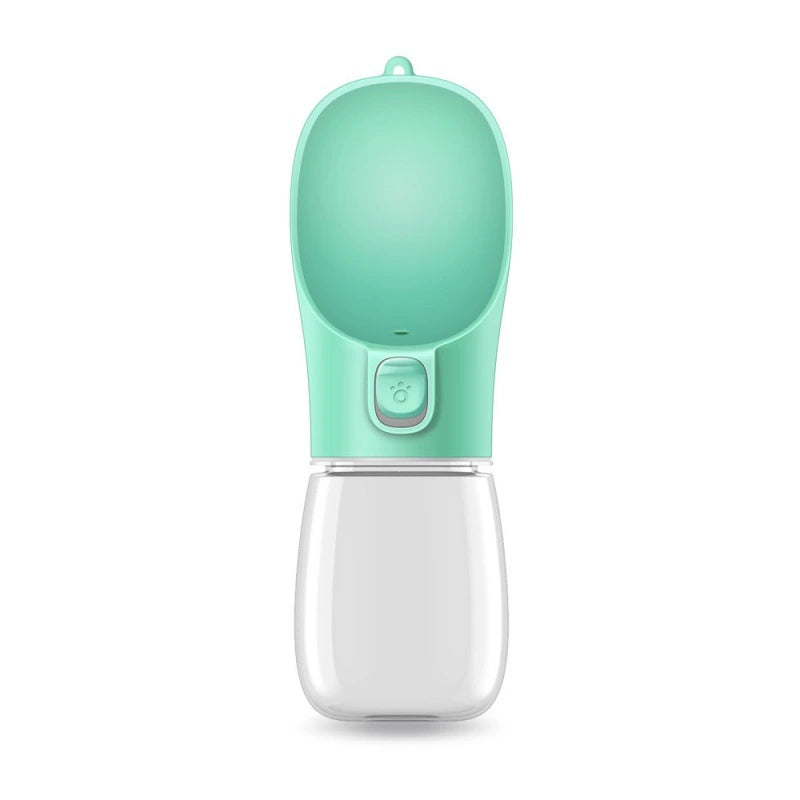 Portable Pet Water Bottle Bowl Green 350ml