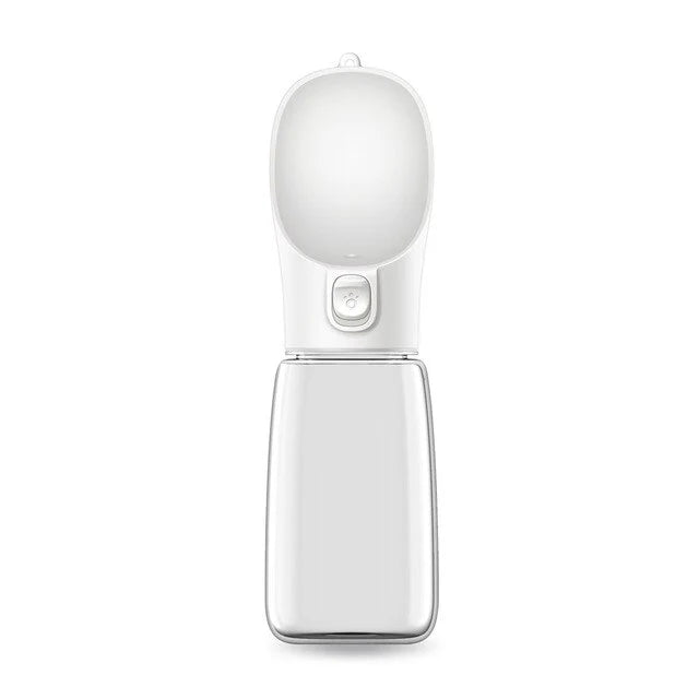 Portable Pet Water Bottle Bowl White 550ml