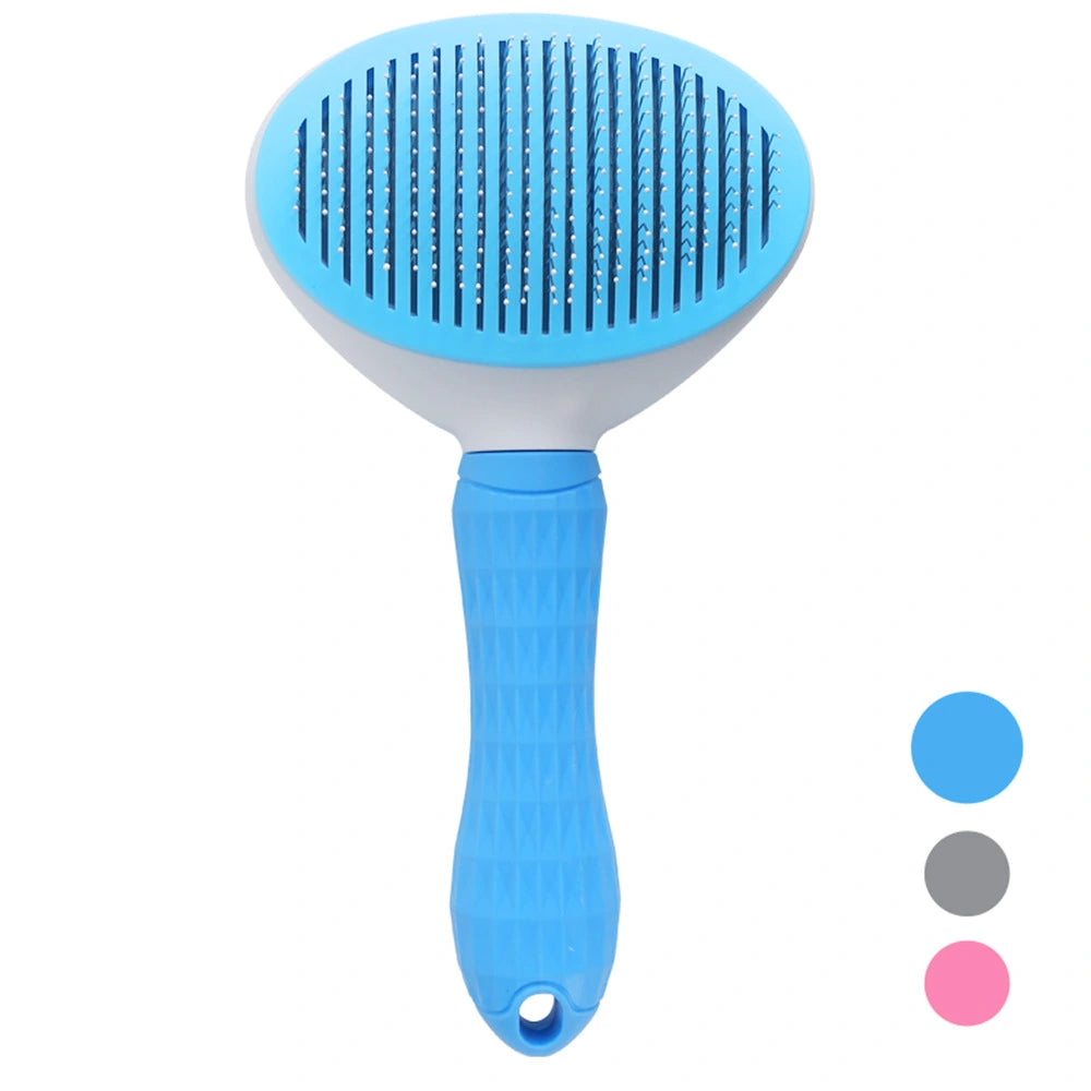 Self Cleaning Pet Brush Blue Fine Needle