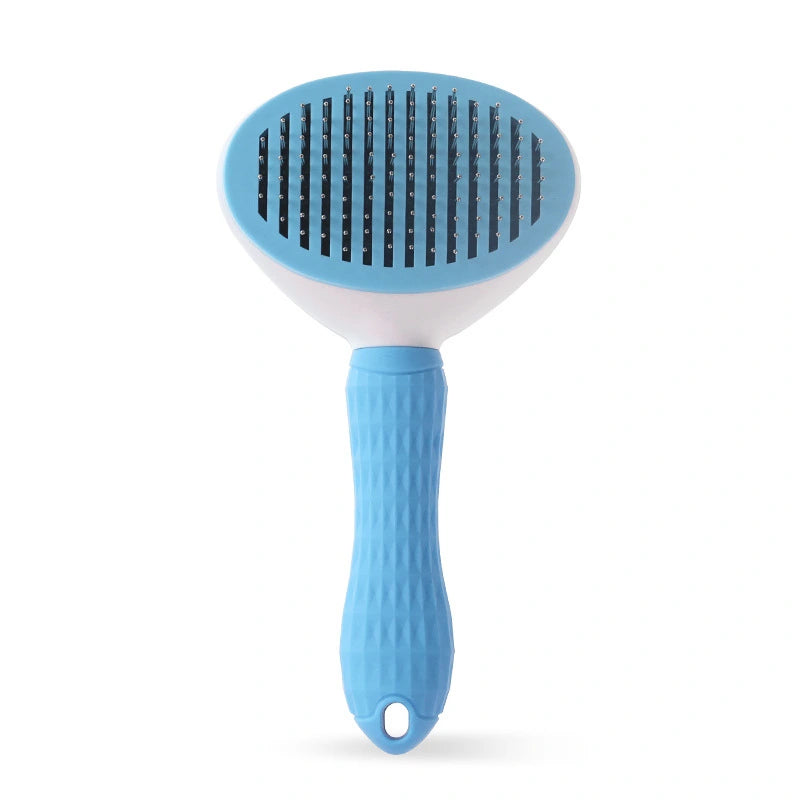 Self Cleaning Pet Brush Blue Thick Needle