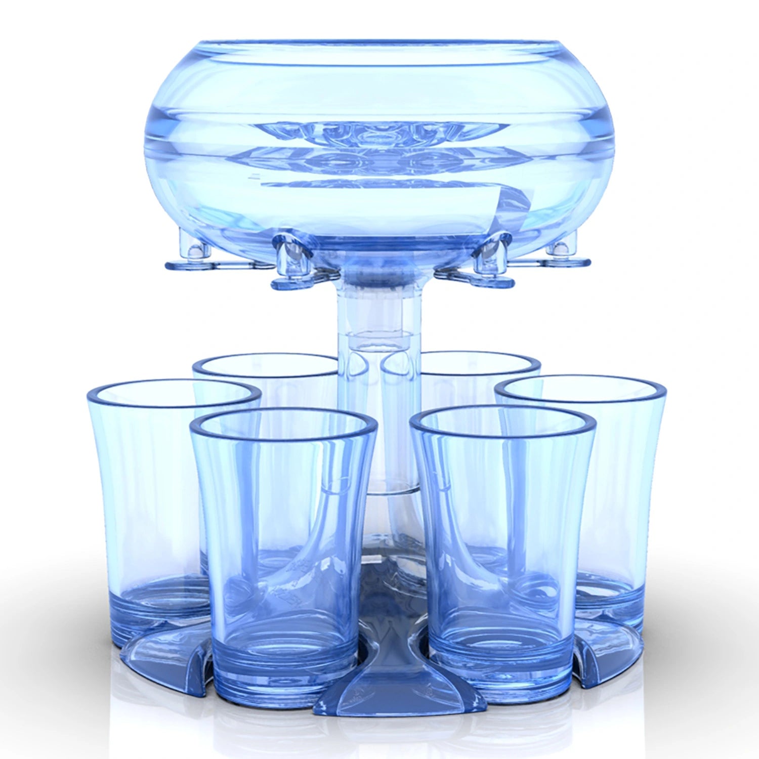 Shot Dispenser with Shot Glasses Blue