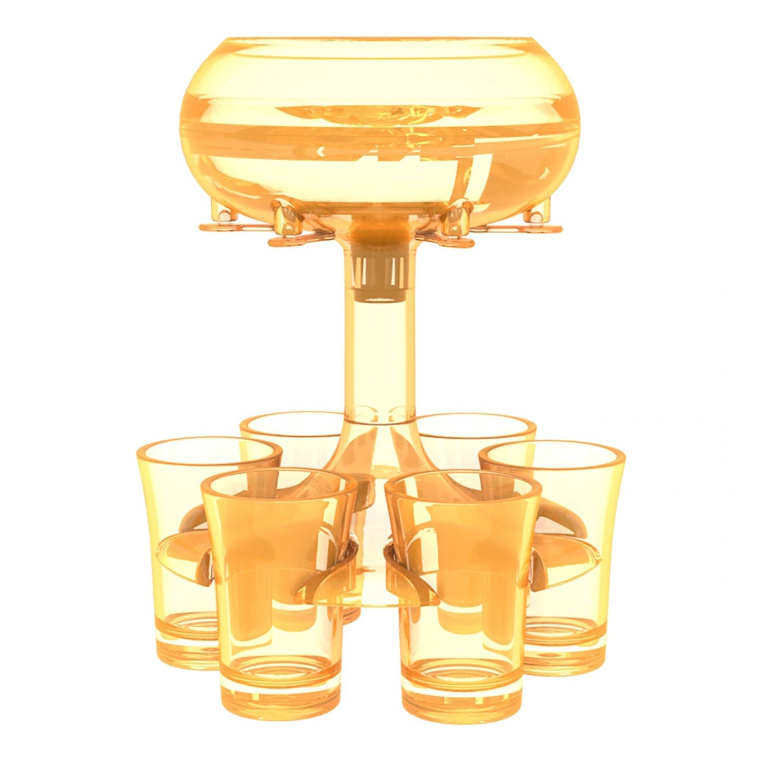 Shot Dispenser with Shot Glasses Yellow